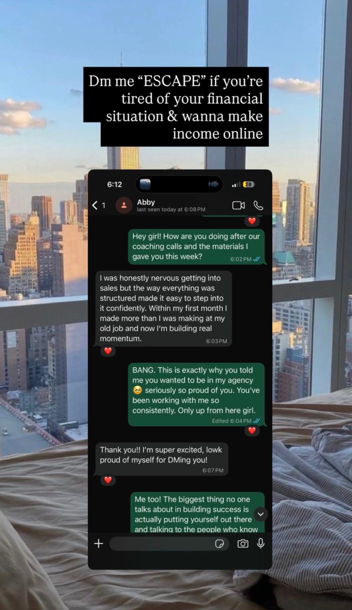 Team member testimonial screenshot