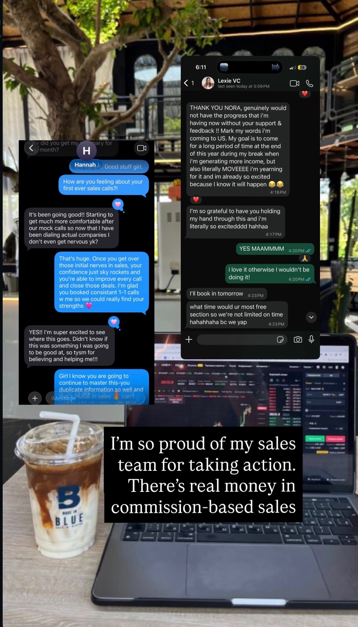 Team member testimonial screenshot