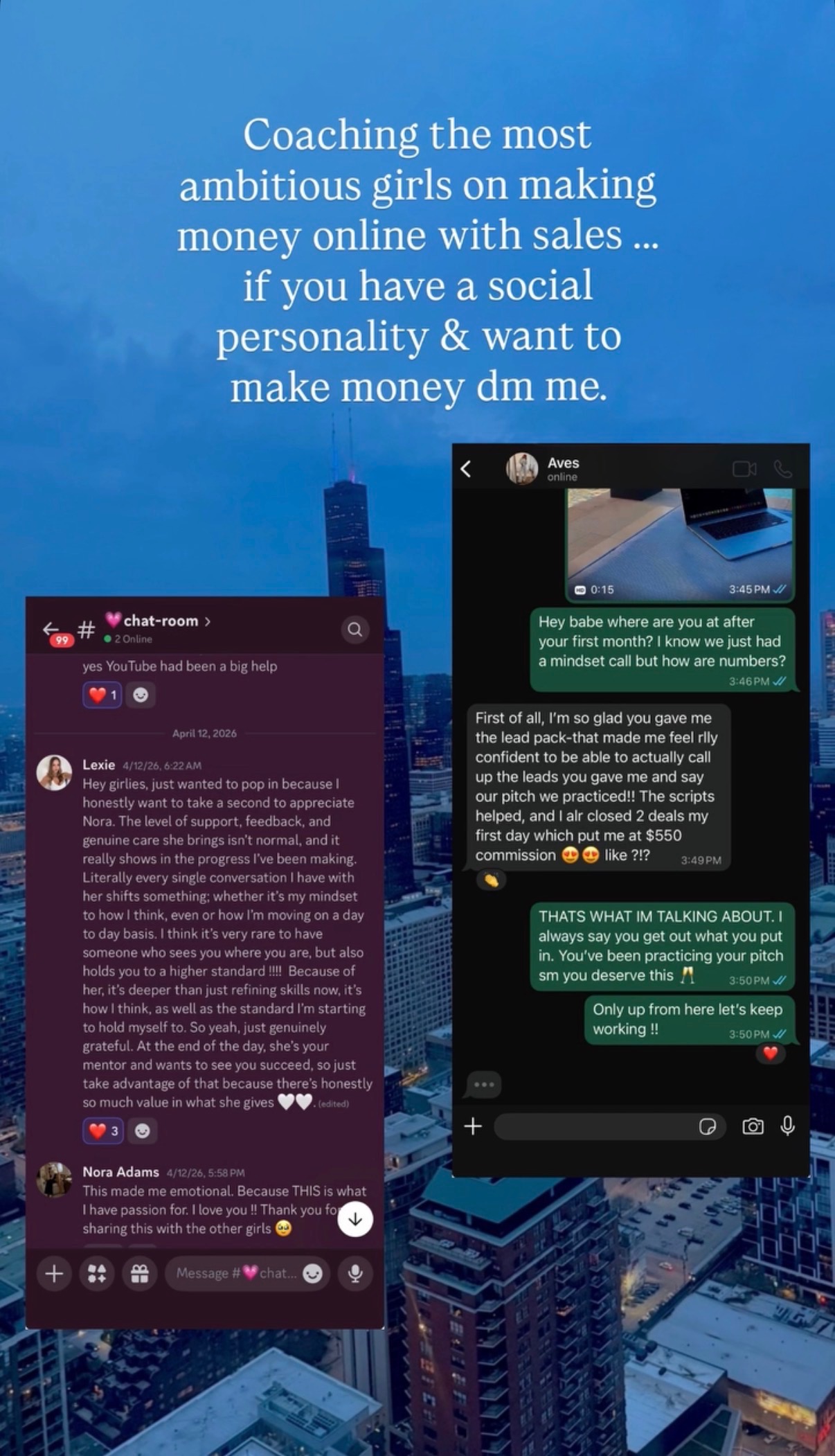 Team member testimonial screenshot